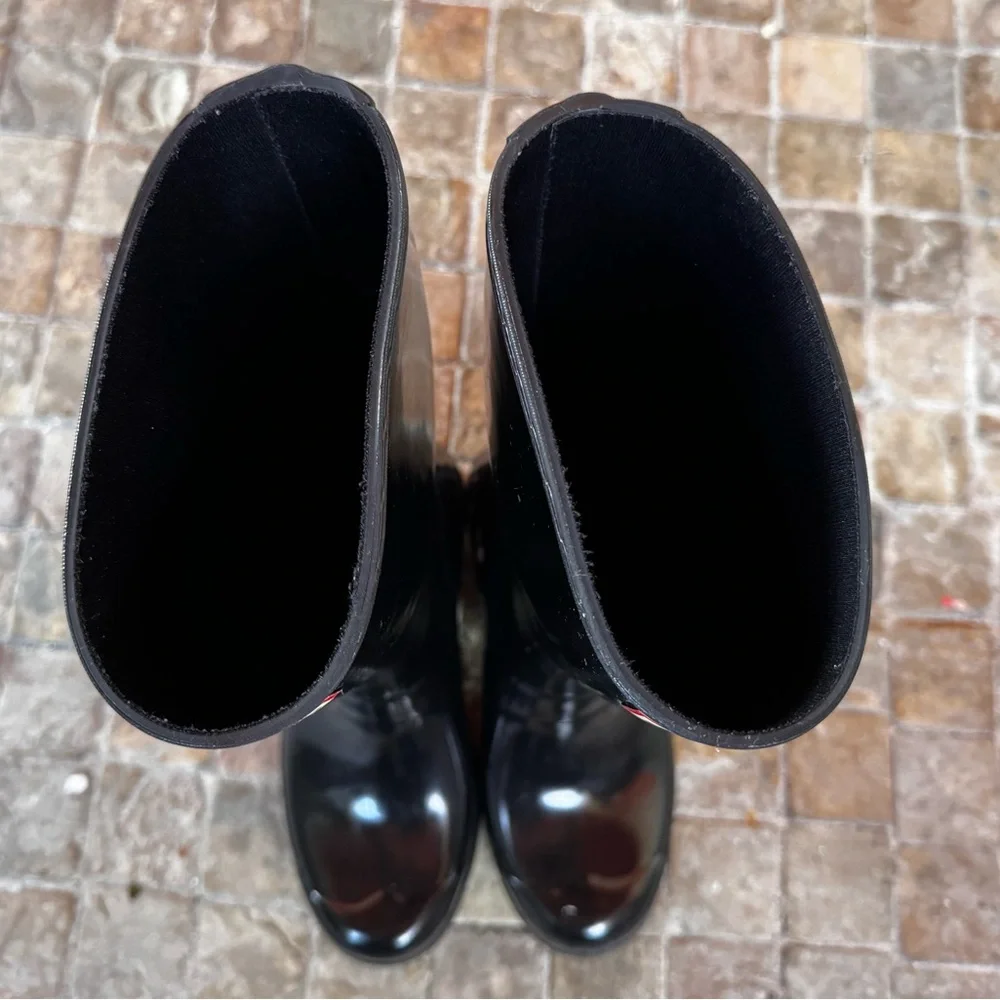 Hunter black rain boots